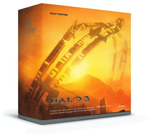 Caja Zune edición especial Halo 3 ángulo